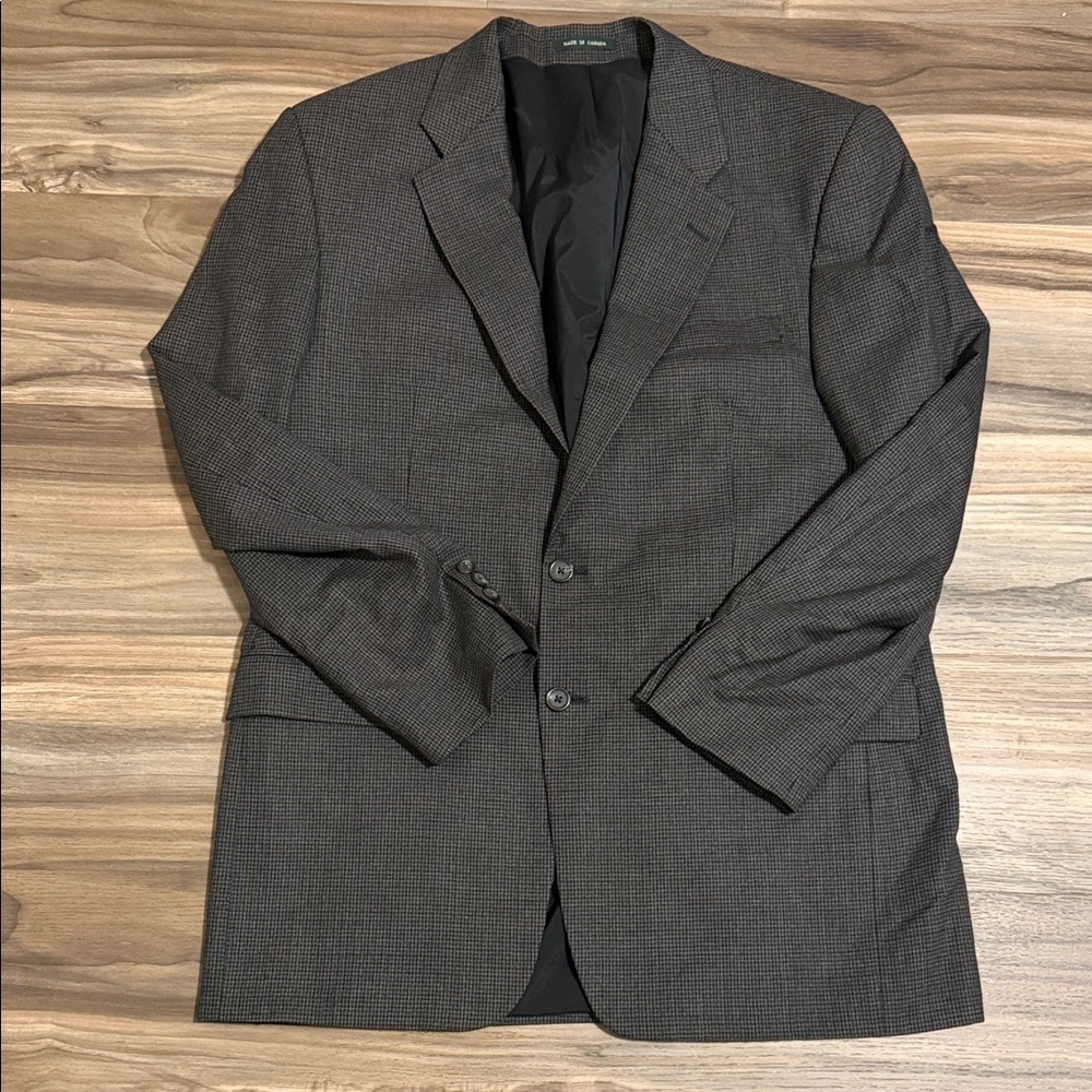 Lauren Ralph Lauren Mens 42L Gray Houndstooth Wool Sport Coat Blazer